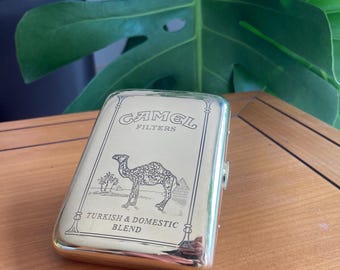 Vintage Engraved Camel Cigarette Case Retro Marlboro Zippo