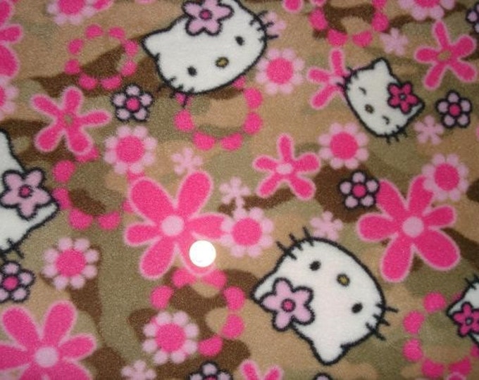 HELLO KITTY CAMO FLOWERS ON FLEECE FABRIC 2 YARDS - Etsy