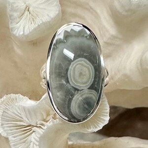 Pretty Ocean Jasper Ring Size 6.75