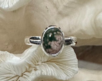 Pretty Petite Pink Ocean Jasper Ring Size 7.25