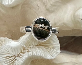 Pretty Petite Ocean Jasper Ring Size 7.25