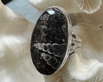 Beautiful Turtella Jasper Ring Size 8.25