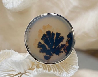 Beautiful Simple Scenic Dendrite Ring Size 7.25