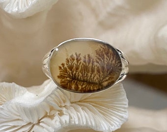 Beautiful Simple Scenic Dendrite Ring Size 7.25