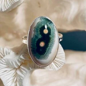 Beautiful Ocean Jasper Ring Size 6