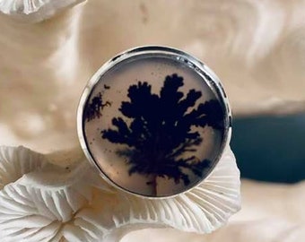 Simple Scenic Dendrite Ring Size 6.25