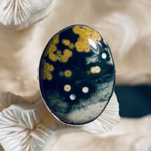 Beautiful Ocean Jasper Ring Size 6.75