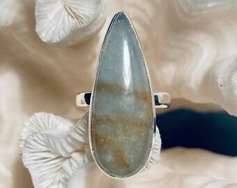 Beautiful Blue Calcite Ring Size 10