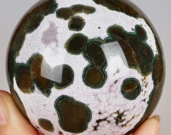 Beautiful Ocean Jasper Polished Sphere Display Collectable Core Extremely Rare