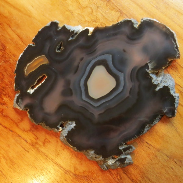 Polished Display Agate Quartz Geode Slice