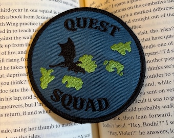 Fourth Wing QUEST SQUAD Patch, Embroidered Iron On Patch, Basgiath Flight Jacket