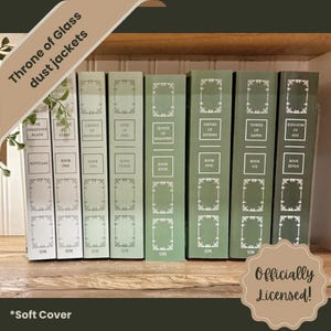 Throne of Glass book sleeves SOFTCOVER, digital copy to print, OFFICIALLY LICENSED, Sarah J Maas dust jackets, vintage inspired