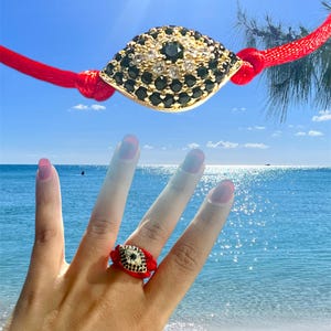 Adjustable Red String Evil Eye charm Bracelet - luck - good  Energy  bracelet- for women/men- protection jewelry,red Kabbalah bracelet
