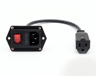 IEC Power Module with US Outlet for Hands Custom Pedalboard - On/Off Switch