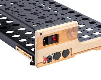 VTX V2 Guitar Pedalboard with Articulated Riser - Mosaic Teak & Aluminum