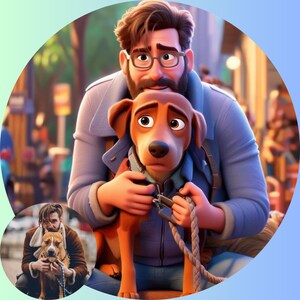 Portrait of Family and Cartoon Pets, Custom Artwork Capturing Your Loved Ones, Unique Gift for Family or Pet Owners Unique Gift for Pet