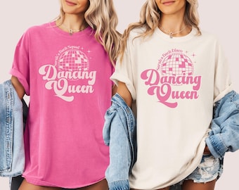 Dancing Queen Bachelorette Shirts Custom Disco Party Bride To Be Tshirt Comfort Colors Last Disco Bridal Party Bridesmaid Shirt Retro Gift