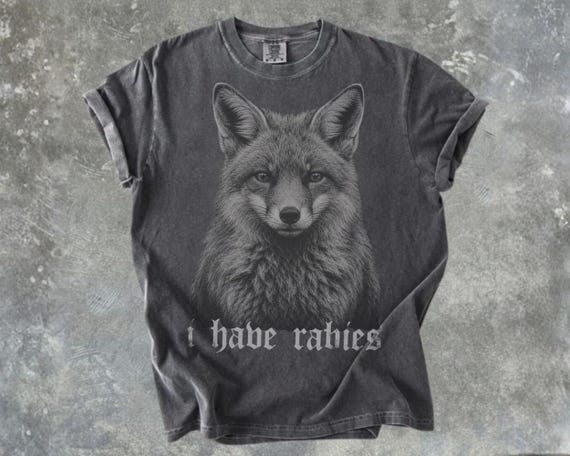 I Have Rabies Fox Shirt Vintage Grunge Y2K Tee Funny Fox Lover Gift Unhinged Meme Weird Dark Humor Comfort Colors Graphic Tee