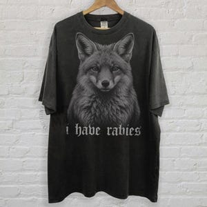I Have Rabies Fox Shirt Vintage Grunge Y2K Tee Funny Fox Lover Gift Unhinged Meme Weird Dark Humor Comfort Colors Graphic Tee image 10