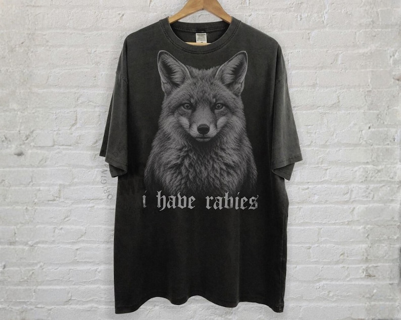 I Have Rabies Fox Shirt Vintage Grunge Y2K Tee Funny Fox Lover Gift Unhinged Meme Weird Dark Humor Comfort Colors Graphic Tee image 10