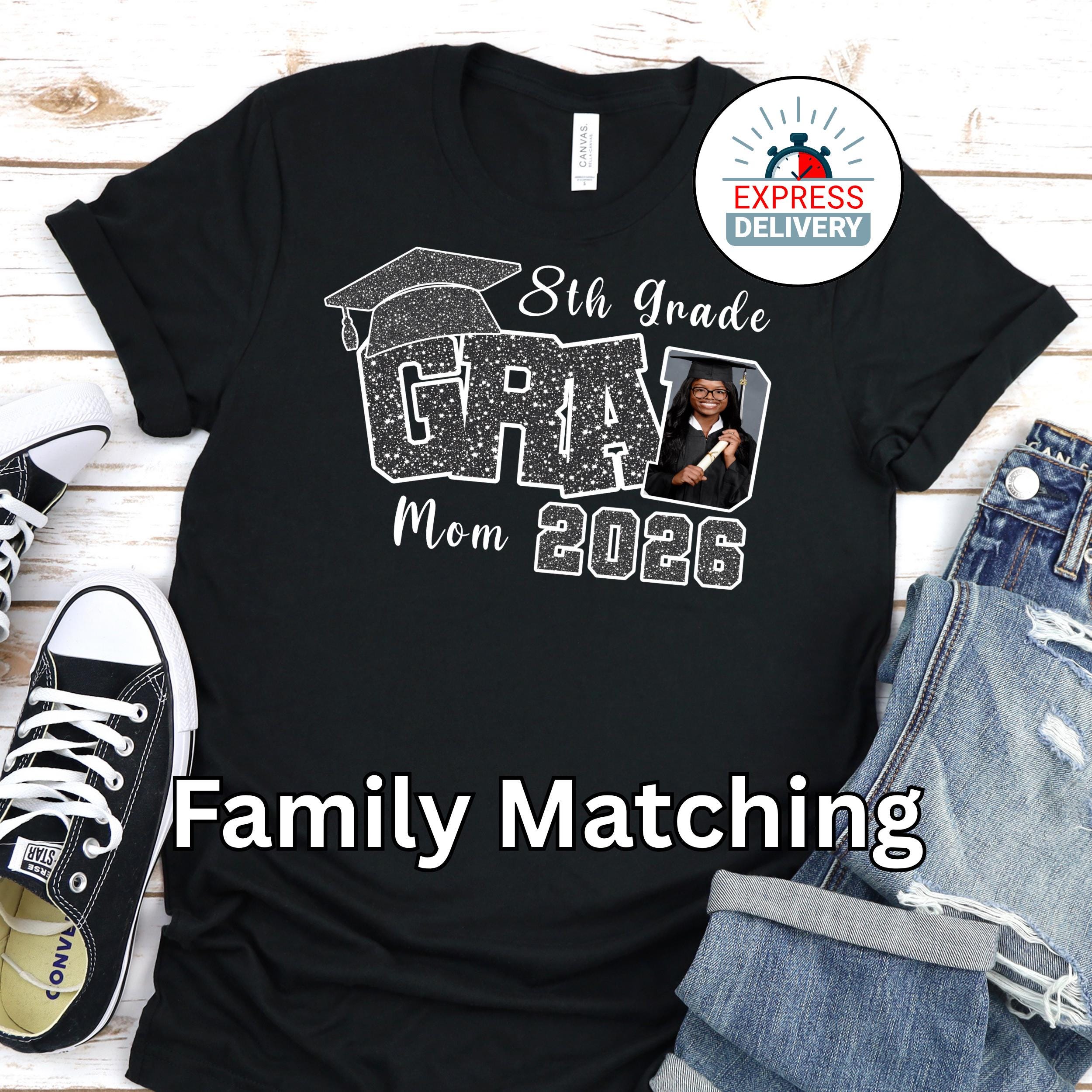 Class of 2026 8th Grade Graduate Shirt Personalized Name Middle
