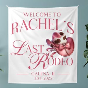 Glitter 'Same Cowboy Forever' Banner - Rose Gold Bachelorette & Bridal Shower Decor, Cowgirl Theme - View #4