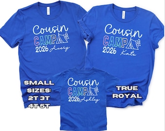 Cousin Camp 2026 T Shirt Custom Summer Trip Outfit Matching Family Vacation Tee Personalized Cousin Reunion Camping Shirt for Kids Adults