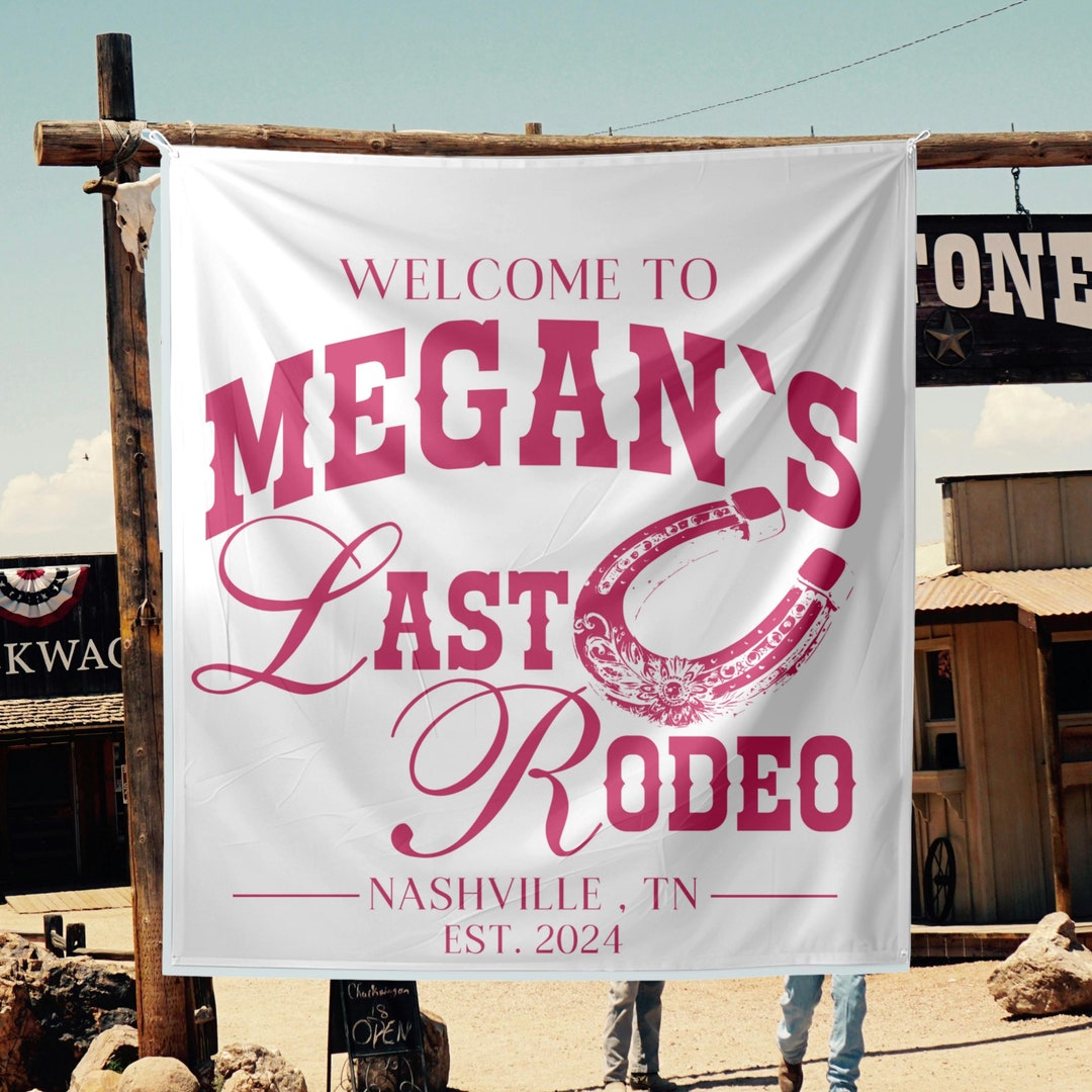 Nashville Bachelorette Tapestry, Last Rodeo Backdrop, Cowgirl Party ...