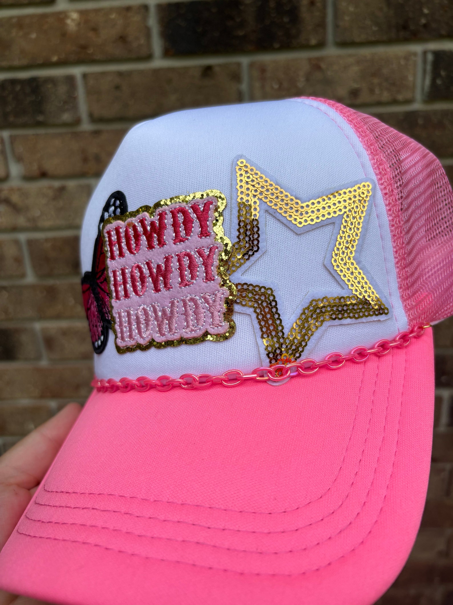 Howdy Cowboy Patch Baseball Cap - Brown