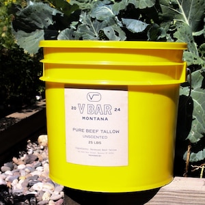 25LB Pure Beef Tallow - Grass Finished - Suet Only - Locally Sourced & Lab Tested