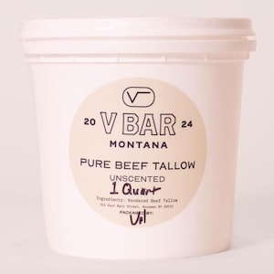 1 Quart Beef Tallow - Grass Finished - Suet Only