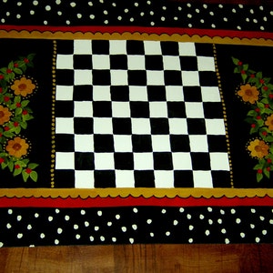 FRENCH COUNTRY FLOORCLOTH  hand painted rug. 30”x 48”