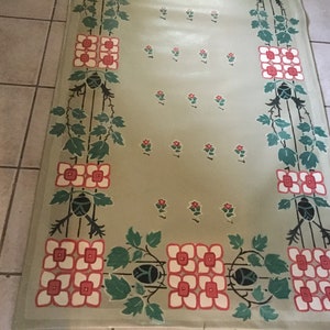 FLOORCLOTH    Hand Painted Canvas Rug 3&#39;x6&#39;
