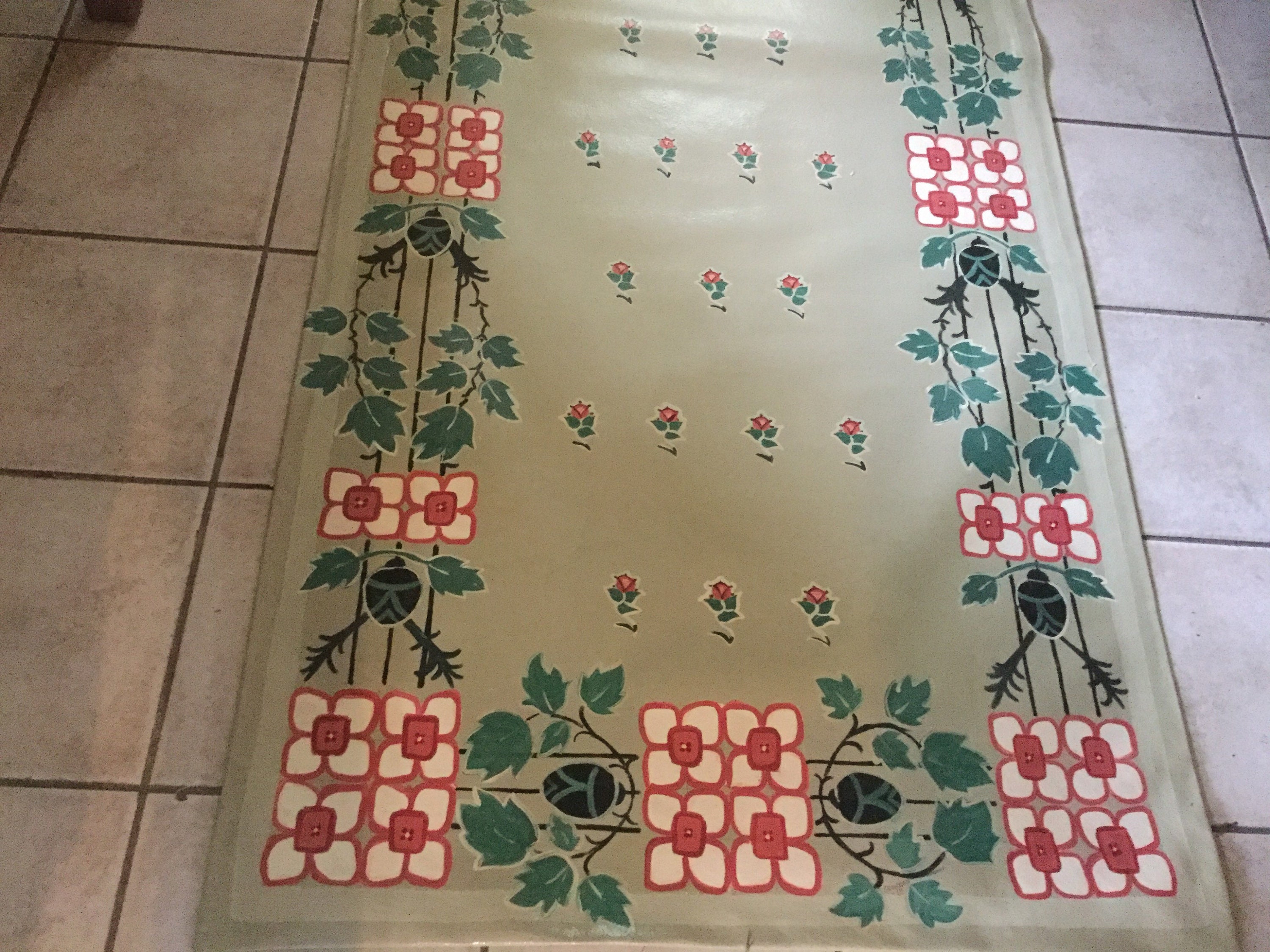 FLOORCLOTH Hand Painted Canvas Rug 3'x6' Etsy