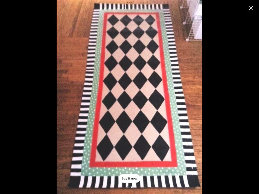 Floorcloth / Hand Painted Rug/ Country Primitive/ 3'x6'/cottagecore - Etsy