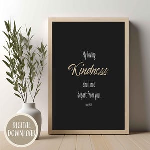 Isaiah 54:10, Loving Kindness, bible verse, christian wall art, inspirational bible art, printable design, digital print, digital gift