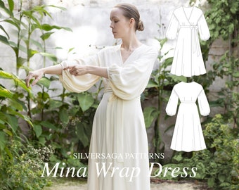 Mina wrap dress PDF sewing pattern | EU34-48 | Beginner-friendly