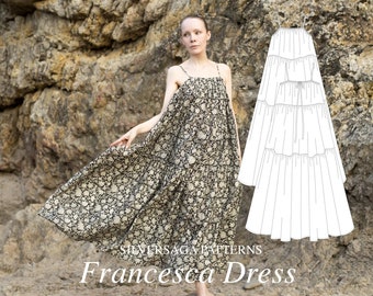 Francesca dress PDF sewing pattern | EU34-54 | Beginner-friendly