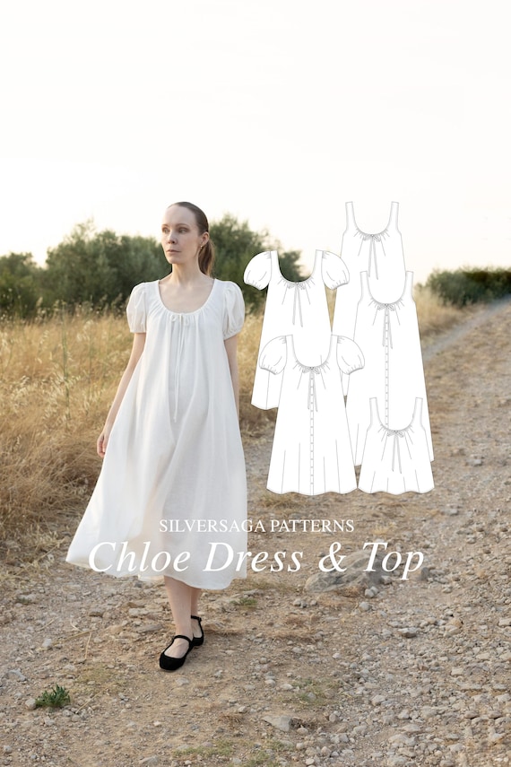 Chloe Dress & Top PDF sewing pattern | EU34-54 | Beginner-friendly | Twelve different style views | Hacks