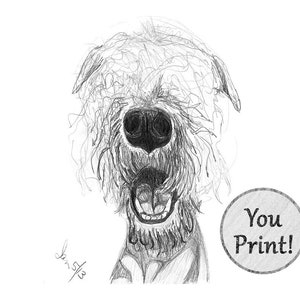 Custom Printable Pet Drawing, Pencil Sketch From Photo, Digital File, Personalized Gift, Pet Memorial, Dog Drawing, Inklets image 2