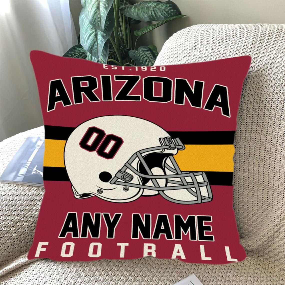 Discover Personalized Arizonna Football Throw Pillow, Game Day Fan Gift, Bedroom Throw Pillow Decor