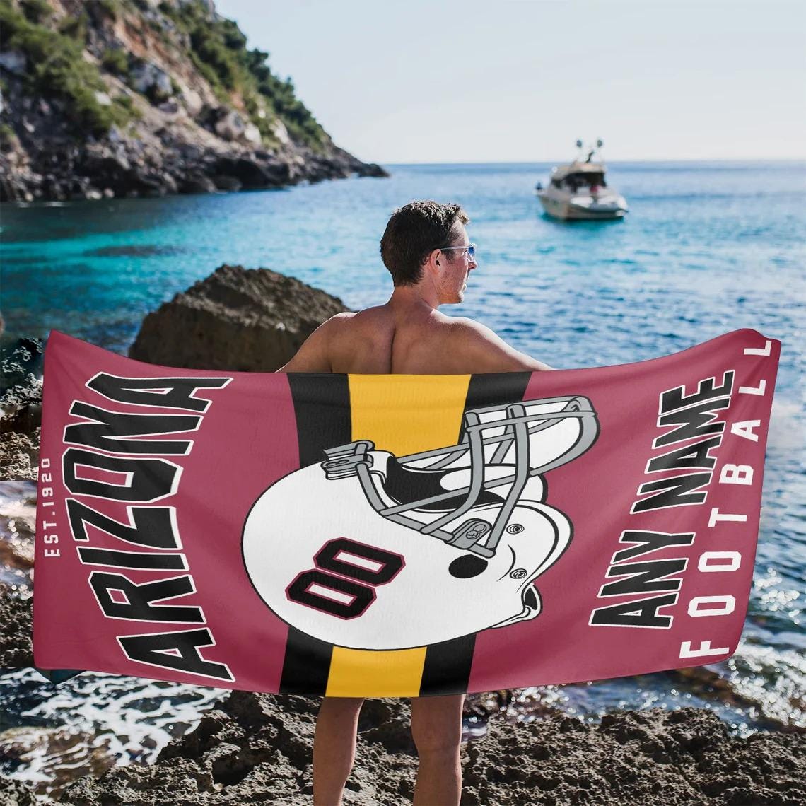 Discover Personalized Arizonna Football Beach Towel, Game Day Fan Gift