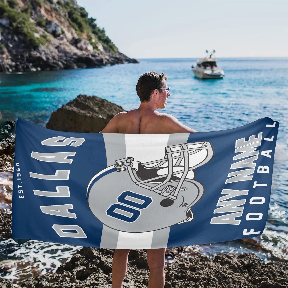 Discover Personalized Dallas Football Beach Towel, Game Day Fan Gift