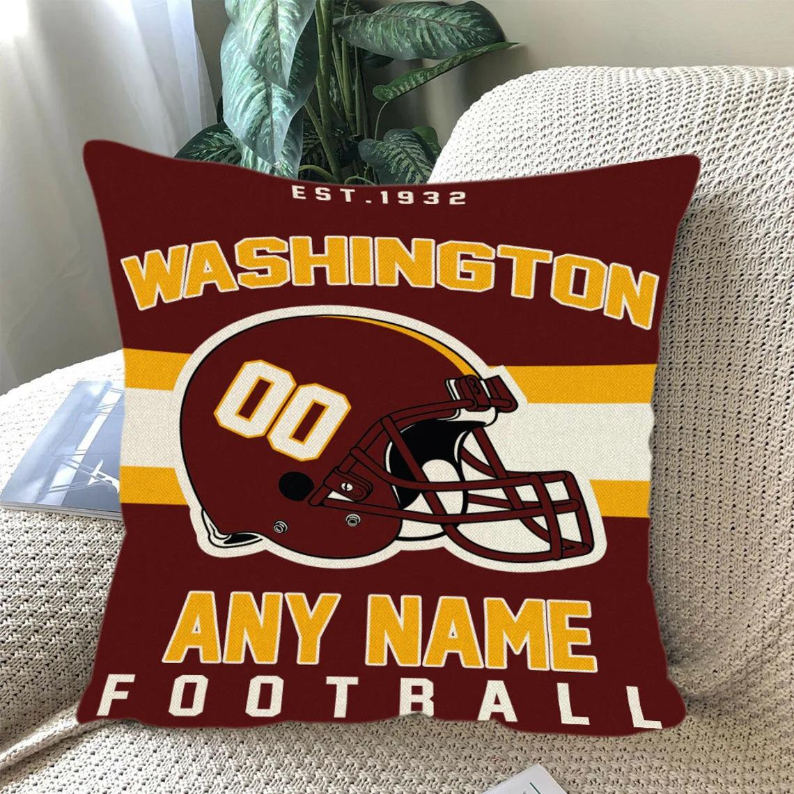 Discover Personalized Washington Football Throw Pillow, Game Day Fan Gift, Bedroom Throw Pillow Decor