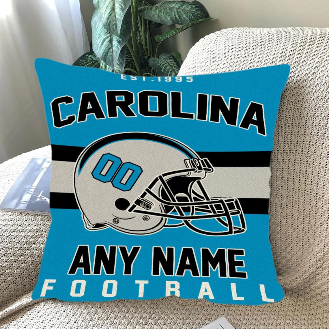 Discover Personalized Carolina Football Throw Pillow, Game Day Fan Gift, Bedroom Throw Pillow Decor
