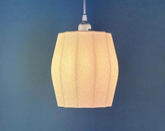 Modern Fluted Pendant Lamp | 3D Printed Shade | Warm Diffused Light | Plug-In Hanging Lamp