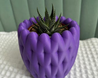 Textured Planter: Modern Desk Organizer, Pencil Holder | 3D Printed