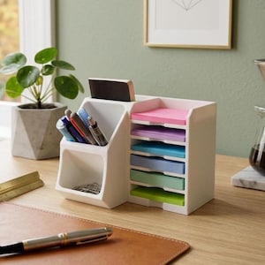 Skrivbordsorganisatör: Modern minimalistisk kontorscaddy | 3D-utskriven