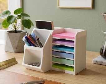 Desk Organizer: Modern Minimalist Office Caddy | 3D Printed
