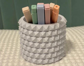 Spiked Planter: Modern Geometric Desk Organizer | 3D Printed